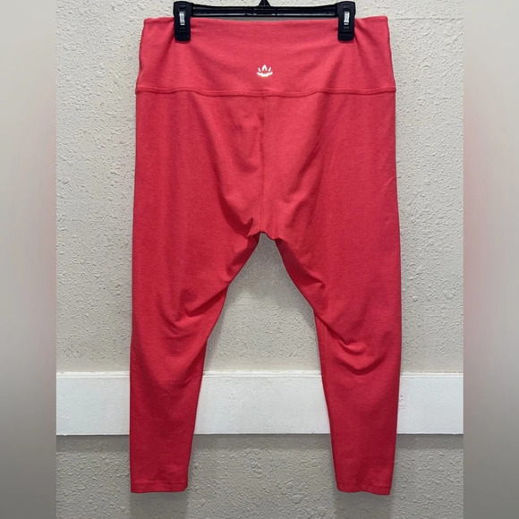 Beyond Yoga High Waisted 7/8 Bright Persimmon Heather Leggings 2X - Picture 2 of 6